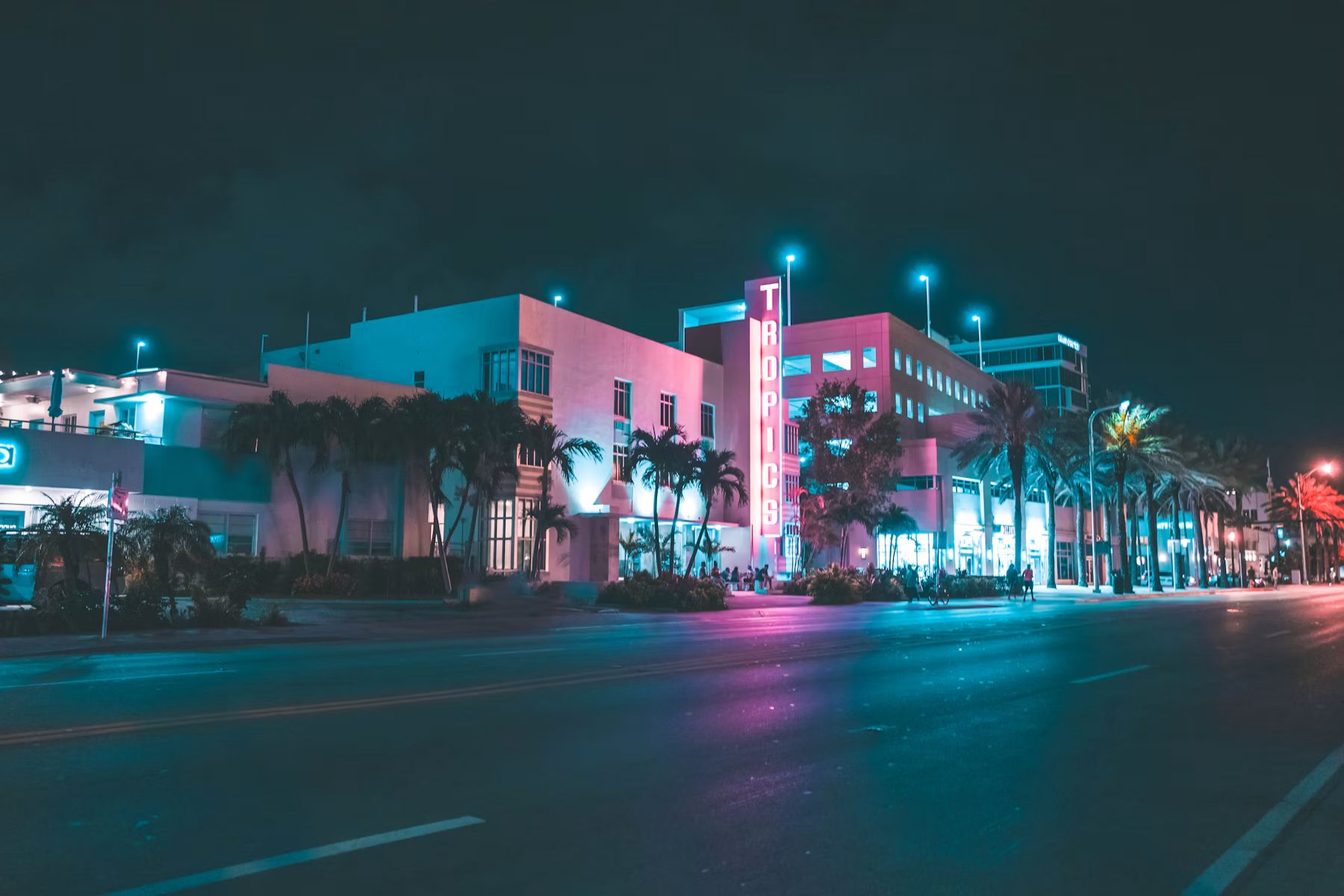 Frente marítimo de Miami al atardecer